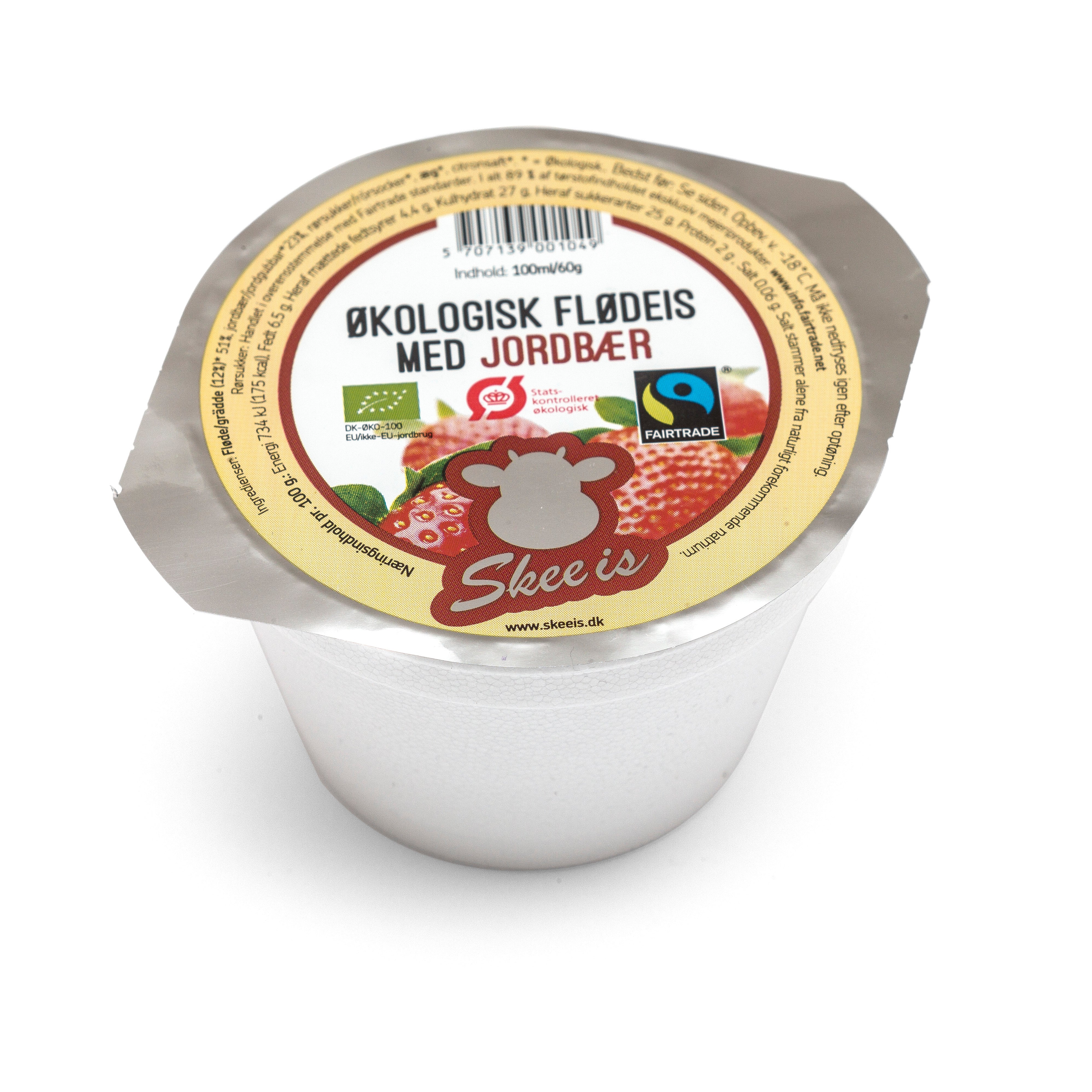 skee is med jordbær. Økologisk is uden tilsæt