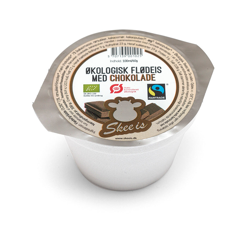Skee Is med Chokolade. Økologisk is uden tilsætningsstoffer.