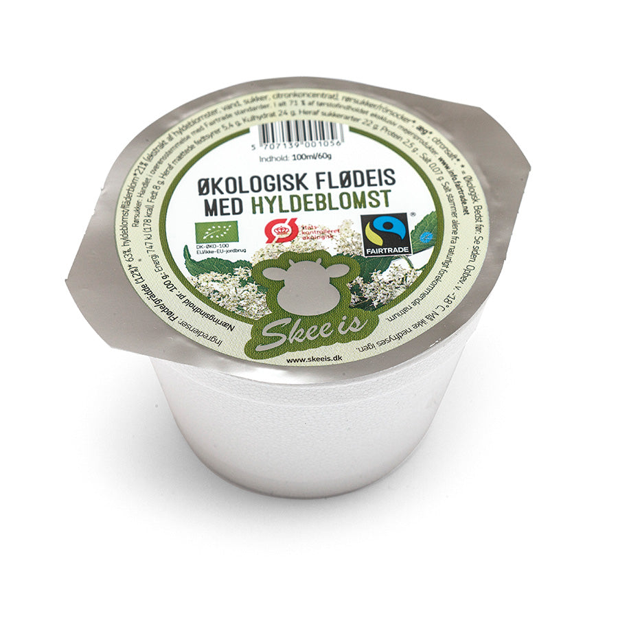 skee is med hyldeblomst. Økologisk is uden tilsætningsstoffer.